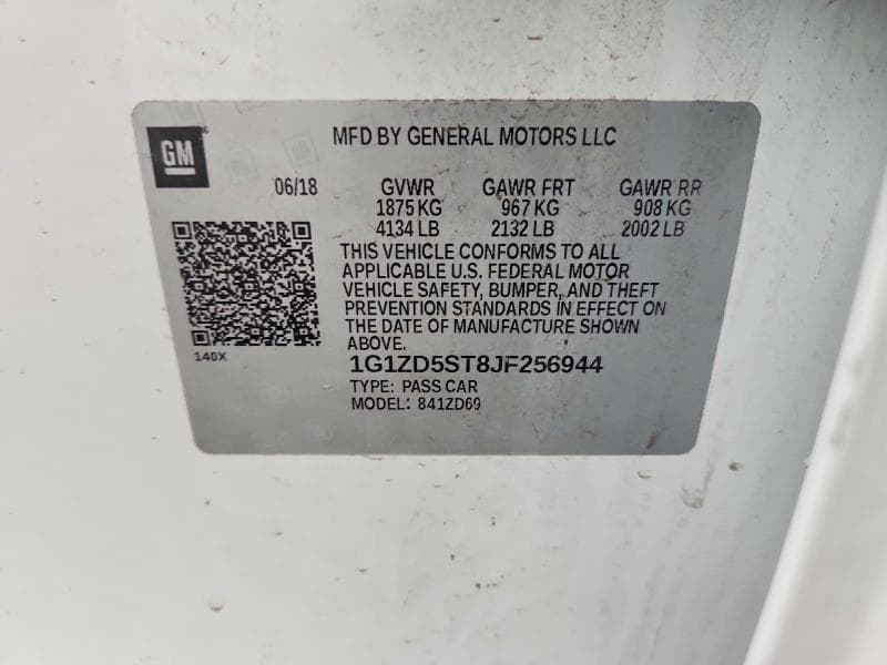 2018 CHEVROLET MALIBU LT 12