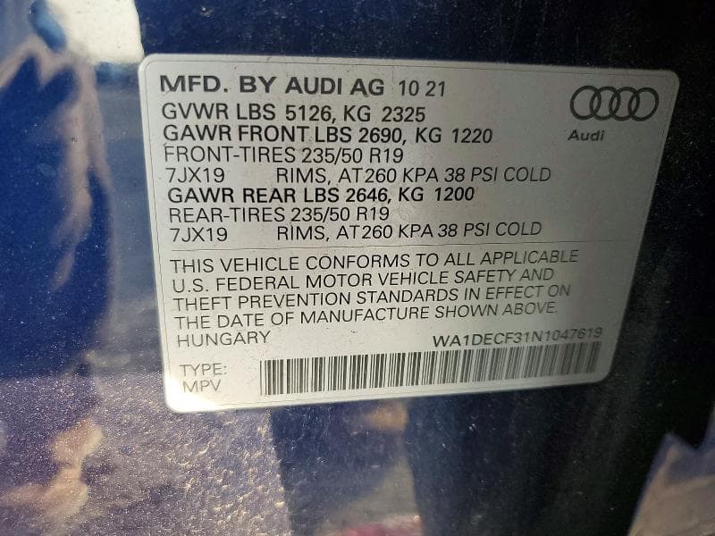 2022 AUDI Q3 PREMIUM S LINE 45 12