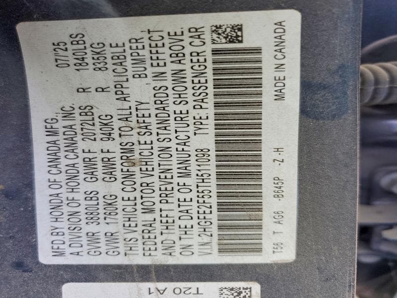 2026 HONDA CIVIC SPORT 12