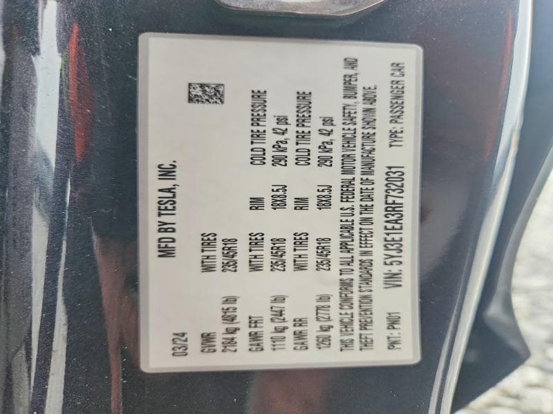 2024 TESLA MODEL 3 13