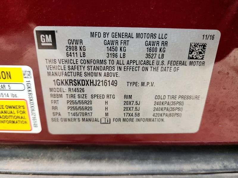 2017 GMC ACADIA LIMITED SLT-2 13