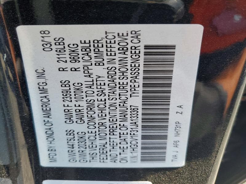 2018 HONDA ACCORD SPORT 13