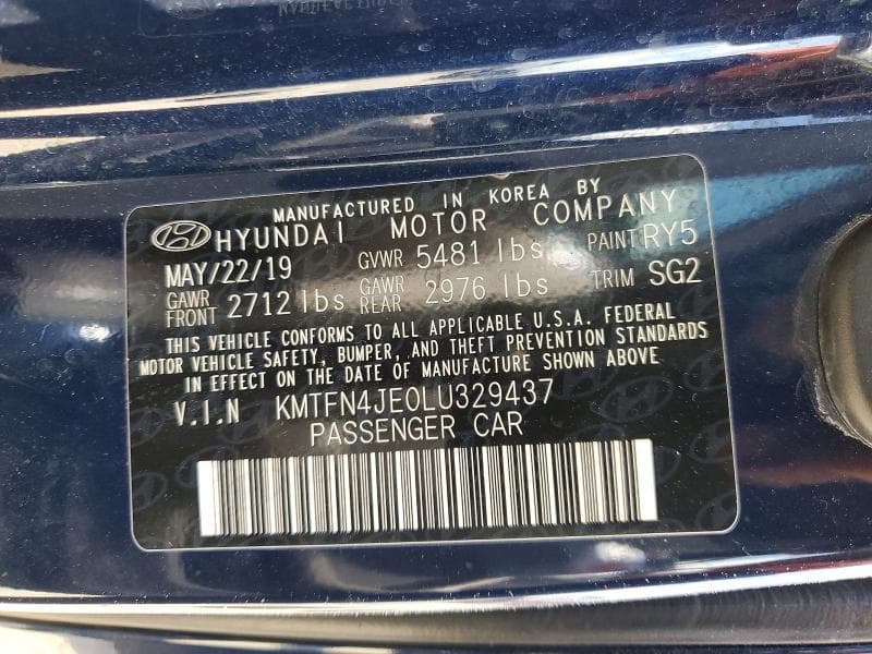 2020 GENESIS G80 3.8 12