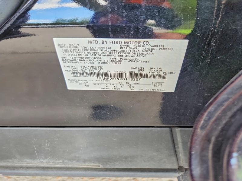 2019 FORD TAURUS SHO 12