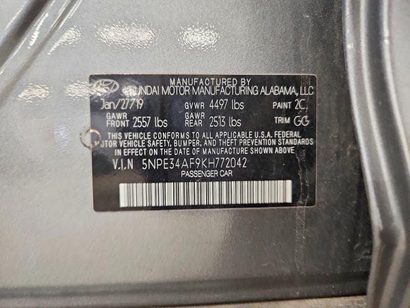 2019 HYUNDAI SONATA SEL 12