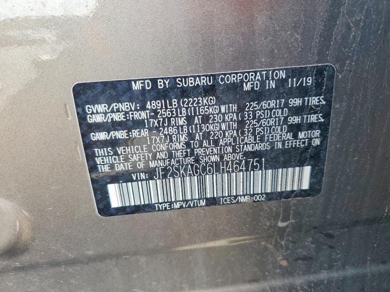 2020 SUBARU FORESTER PREMIUM 13