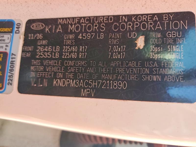 2017 KIA SPORTAGE LX 12