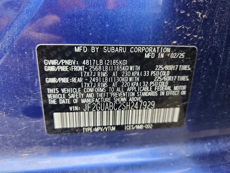 2025 SUBARU CROSSTREK 12