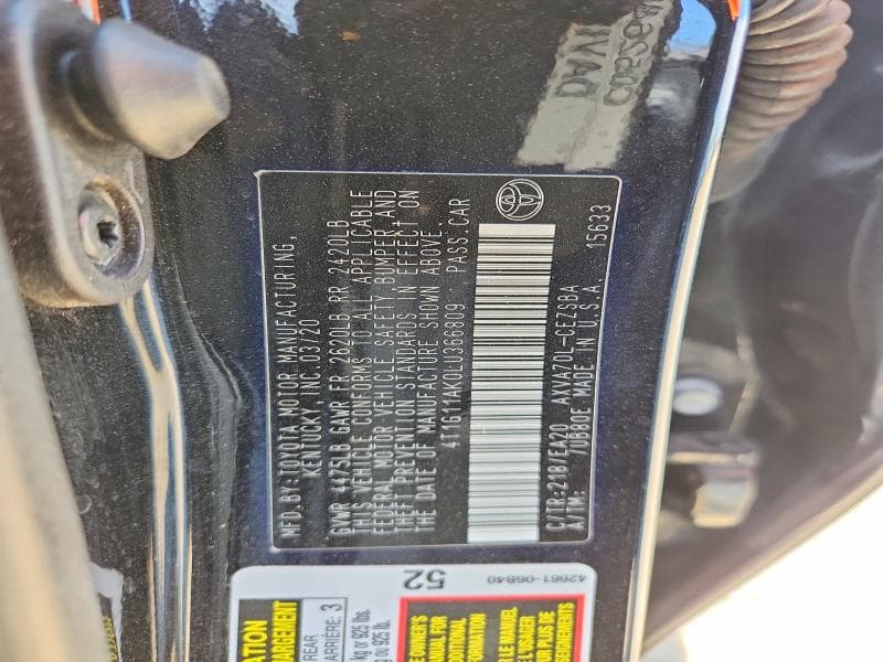 2020 TOYOTA CAMRY SE 12