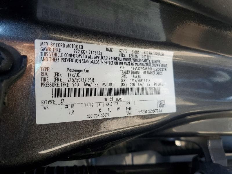 2017 FORD FOCUS SEL 12