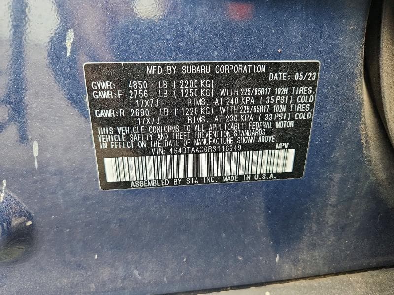 2024 SUBARU OUTBACK 12