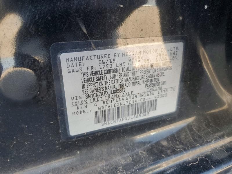 2018 NISSAN VERSA SV 13