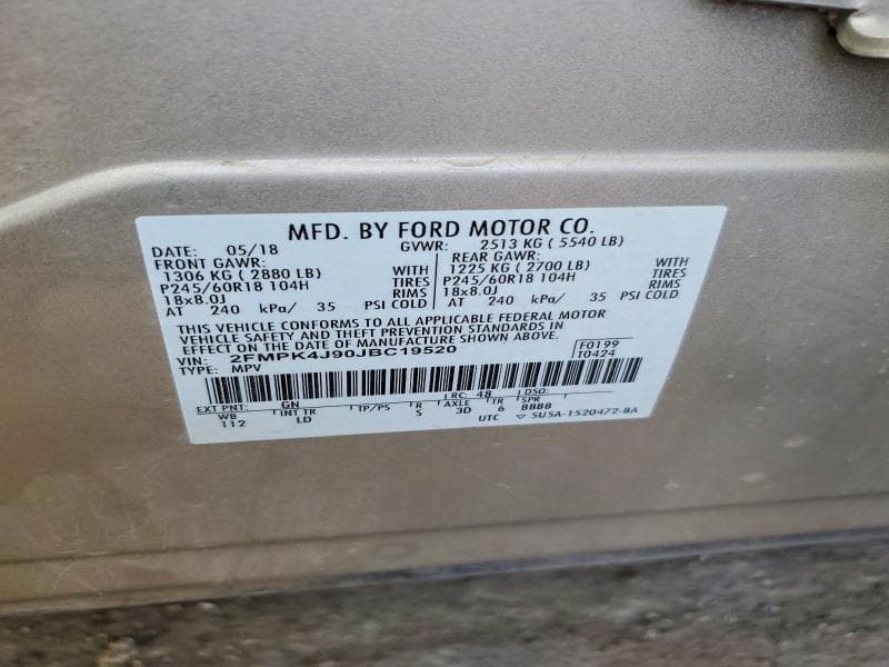 2018 FORD EDGE SEL 12