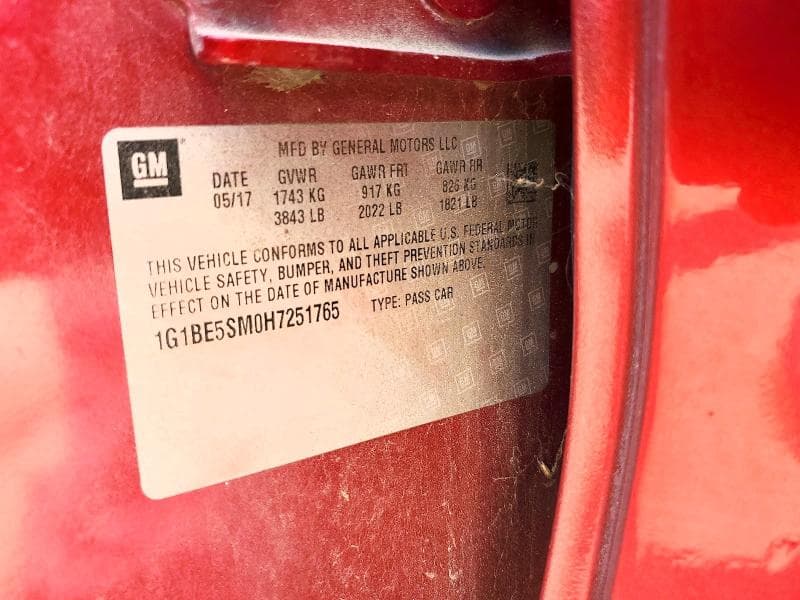 2017 CHEVROLET CRUZE LT 12