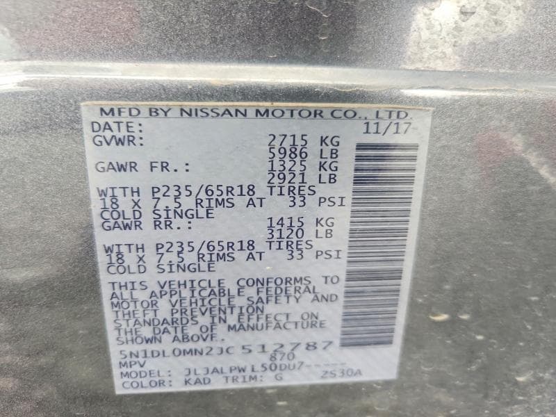 2018 INFINITI QX60 BASE 13