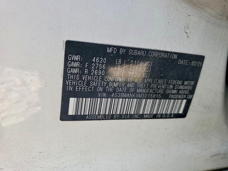 2021 SUBARU LEGACY LIMITED 12