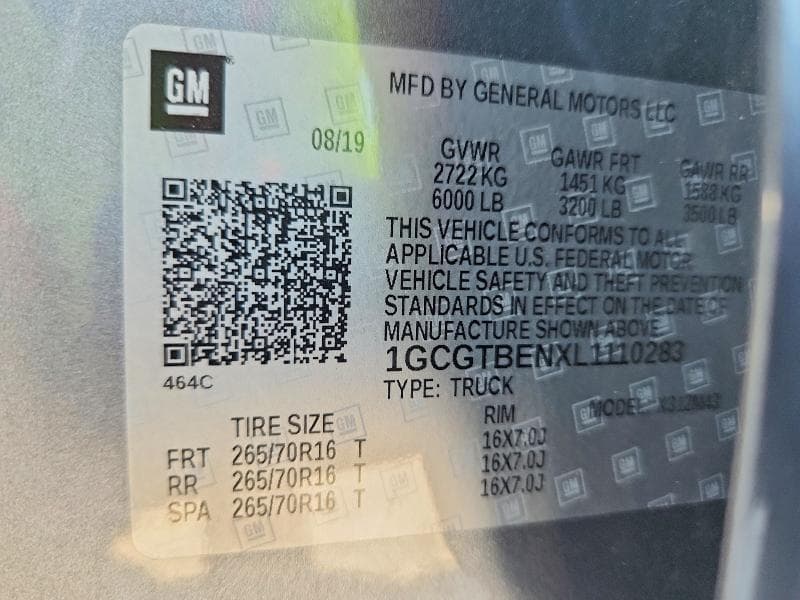 2020 CHEVROLET COLORADO 12