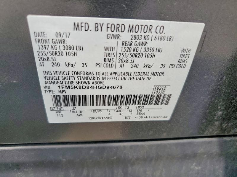 2017 FORD EXPLORER XLT 13