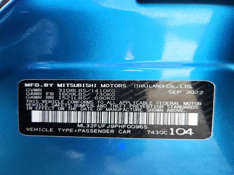 2023 MITSUBISHI MIRAGE G4 ES 12