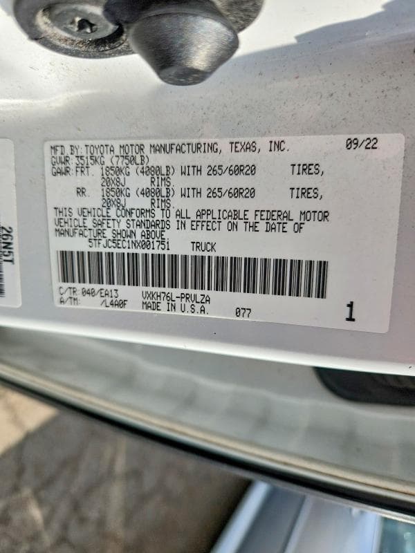 2022 TOYOTA TUNDRA CREWMAX LIMITED 12