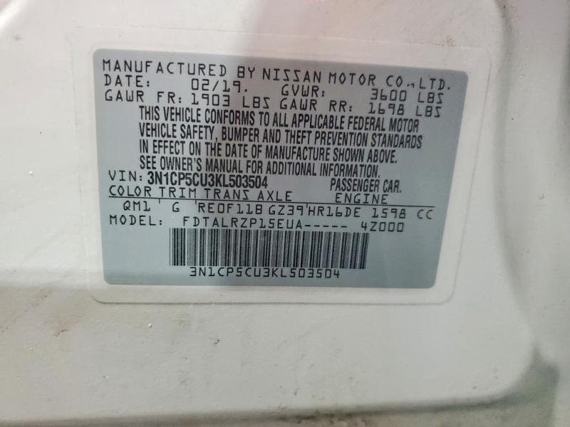 2019 NISSAN KICKS S 12