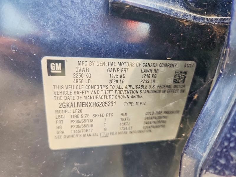 2017 GMC TERRAIN SLE 13
