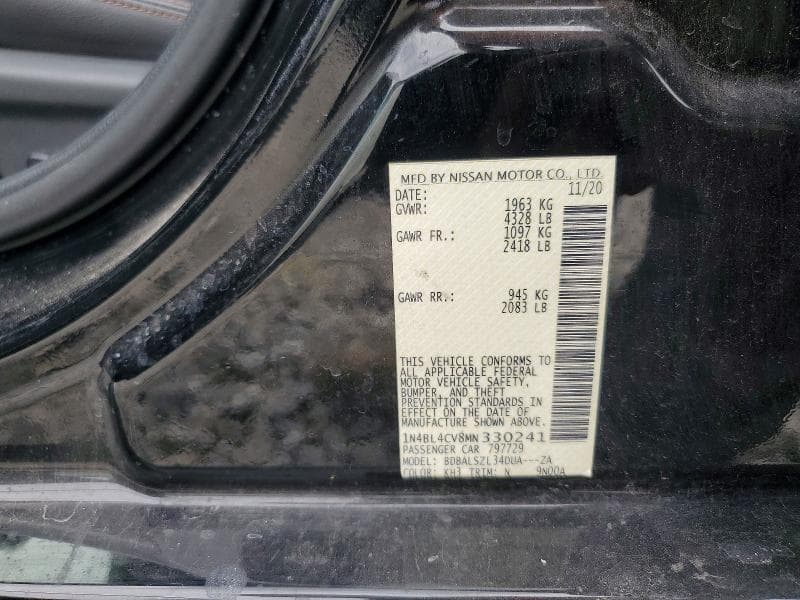 2021 NISSAN ALTIMA SR 13