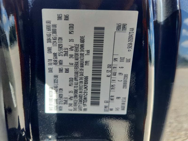 2018 FORD F150 SUPERCREW 12