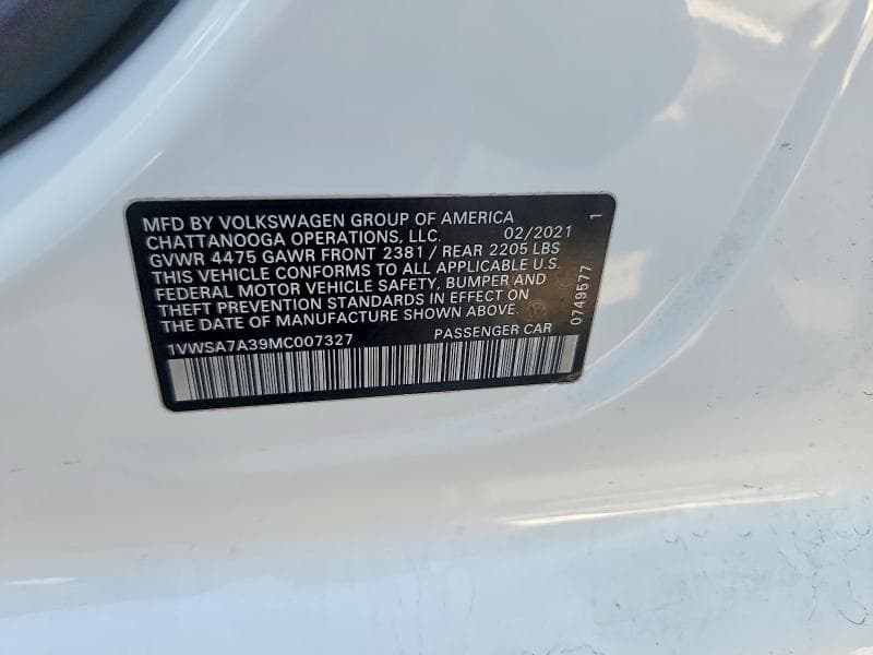 2021 VOLKSWAGEN PASSAT SE 13