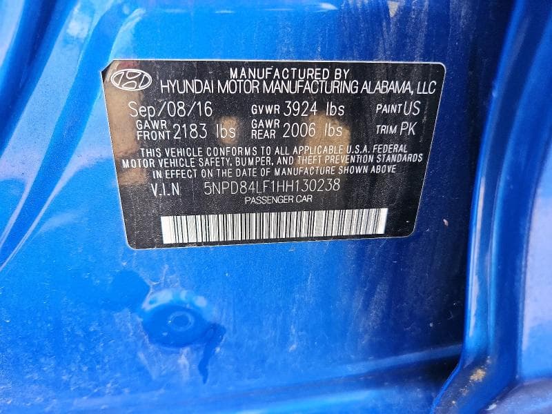 2017 HYUNDAI ELANTRA SE 12