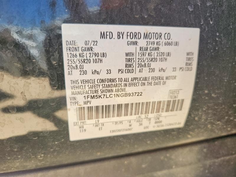 2022 FORD EXPLORER KING RANCH 13
