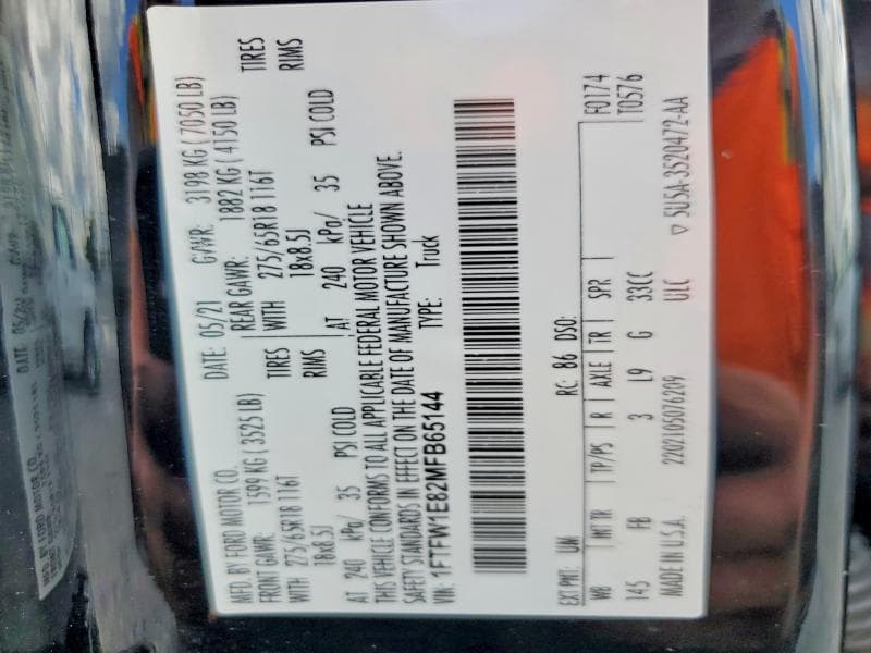2021 FORD F150 SUPERCREW 12