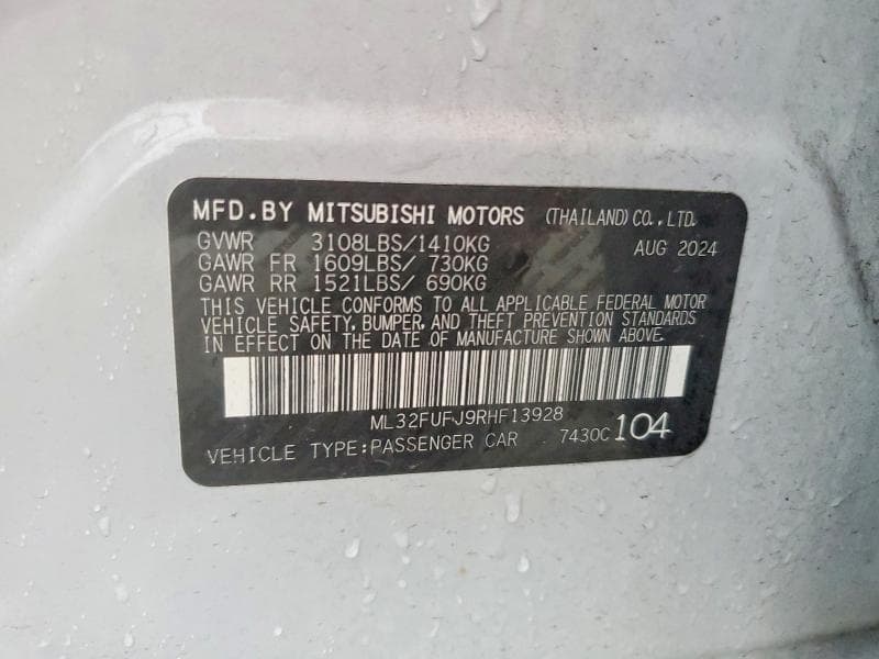 2024 MITSUBISHI MIRAGE G4 ES 12