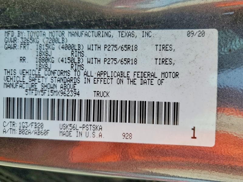2021 TOYOTA TUNDRA SR5 12