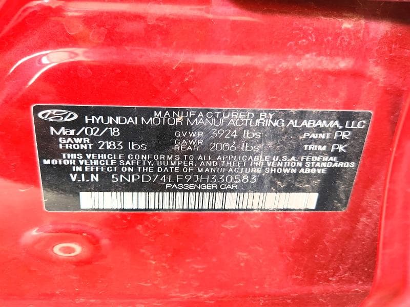 2018 HYUNDAI ELANTRA SE 12