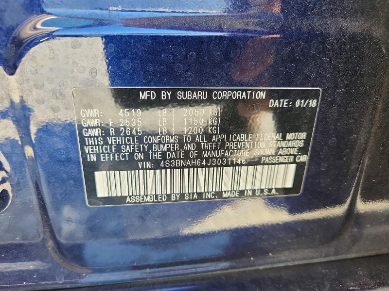 2018 SUBARU LEGACY 2.5I PREMIUM 12