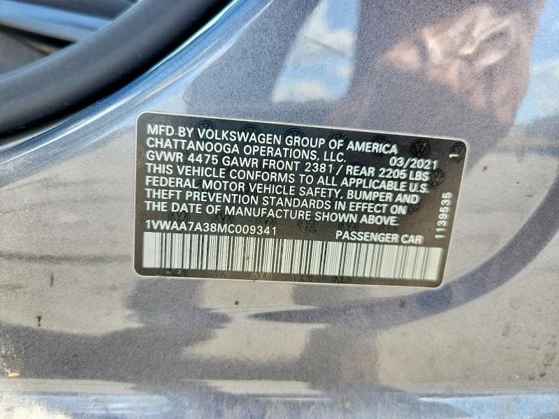 2021 VOLKSWAGEN PASSAT S 13
