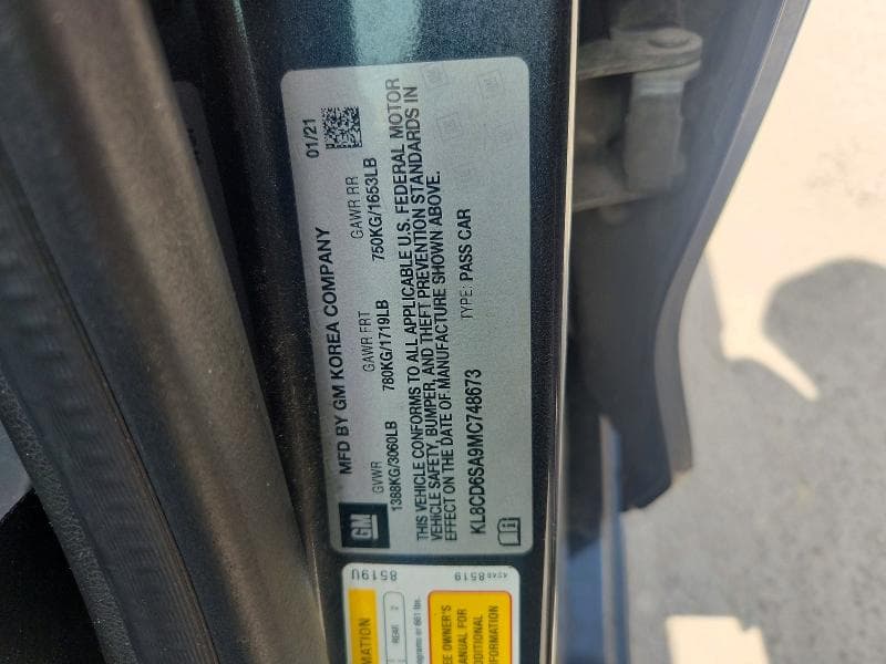 2021 CHEVROLET SPARK 1LT 12