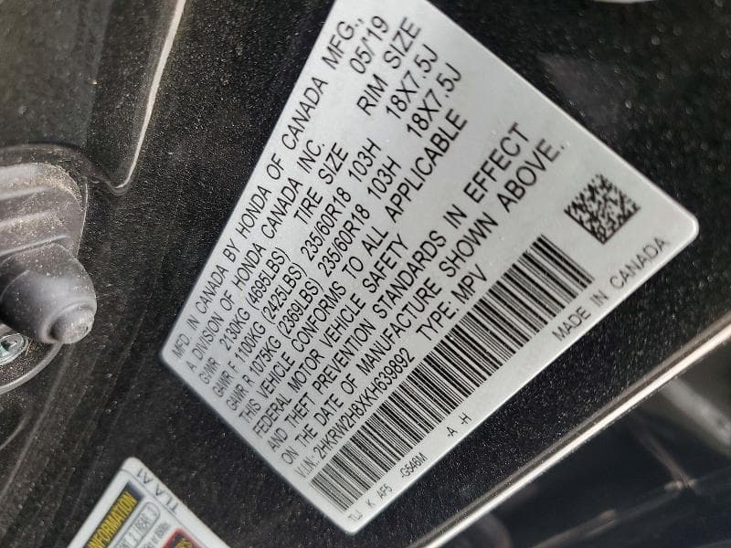 2019 HONDA CR-V EXL 13