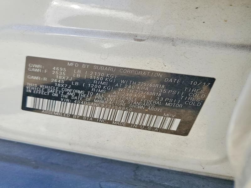2018 SUBARU OUTBACK 2.5I LIMITED 12