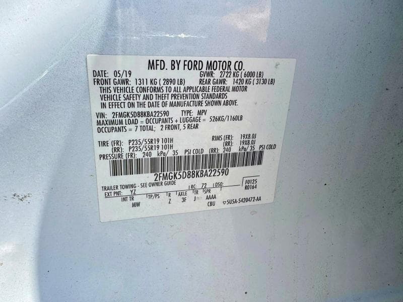 2019 FORD FLEX LIMITED 10