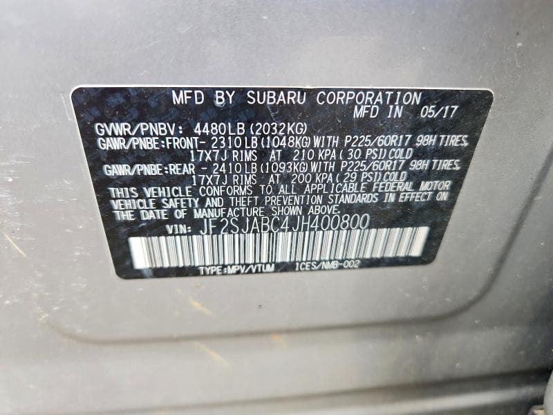 2018 SUBARU FORESTER 2.5I 12
