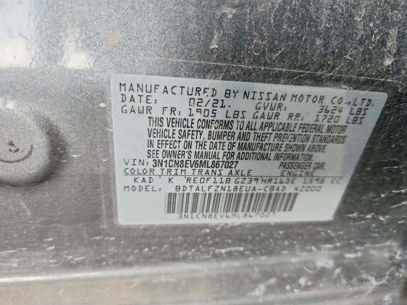 2021 NISSAN VERSA SV 12