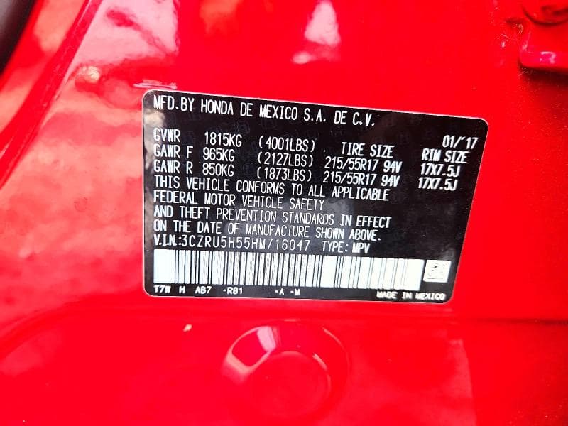 2017 HONDA HR-V 13