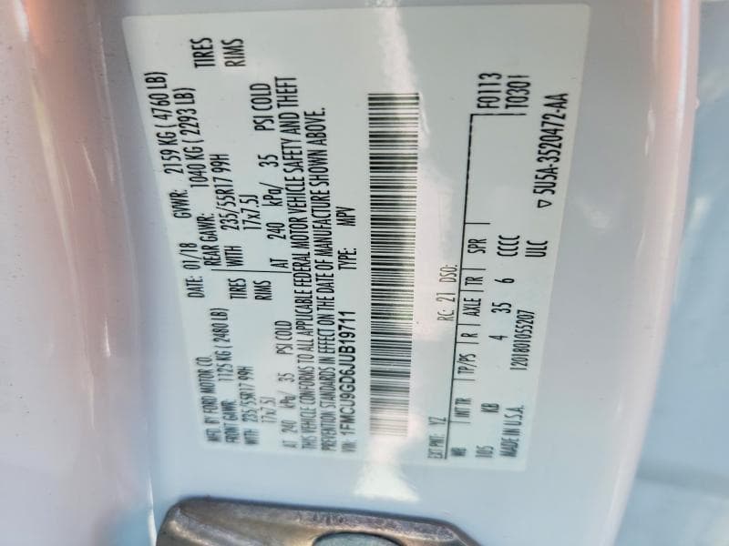 2018 FORD ESCAPE SE 13