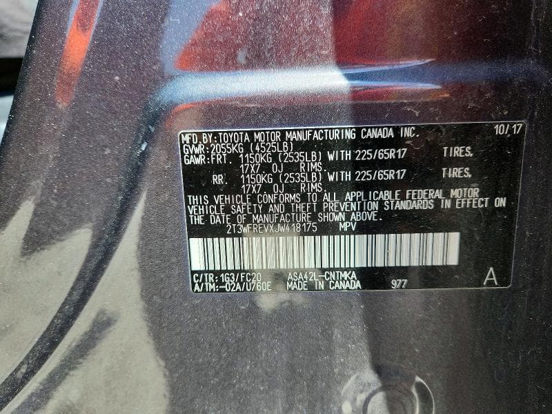2018 TOYOTA RAV4 XLE 14