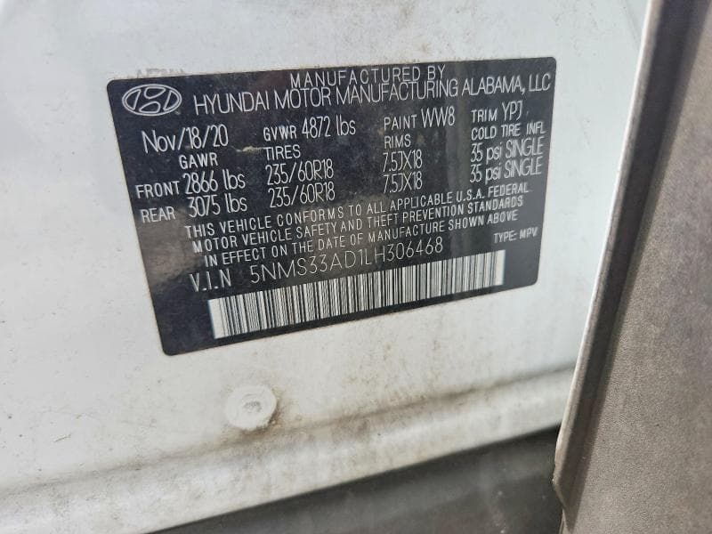 2020 HYUNDAI SANTA FE SEL 13