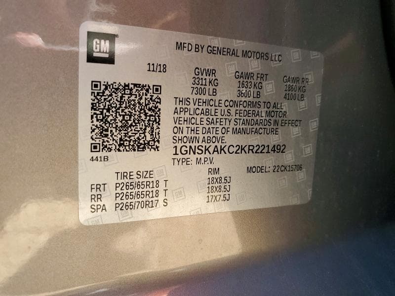 2019 CHEVROLET TAHOE K1500 LS 13