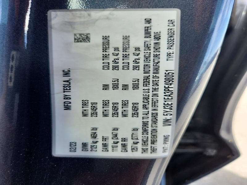 2023 TESLA MODEL 3 12