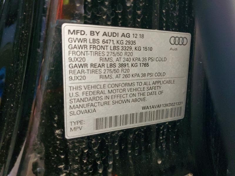 2019 AUDI Q8 PREMIUM 13